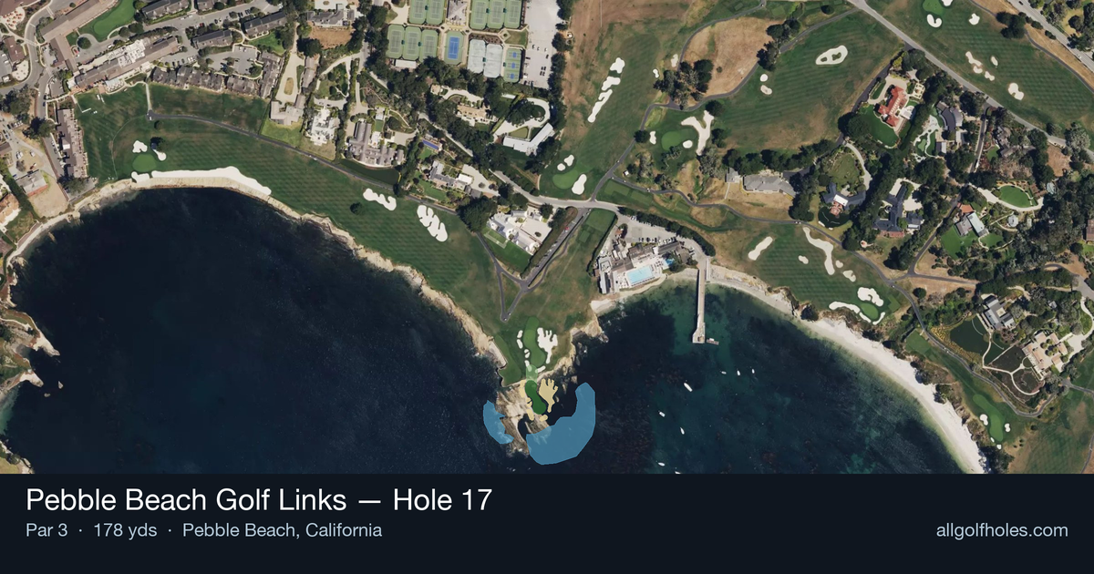 Hole 17 aerial at Pebble Beach Golf Links