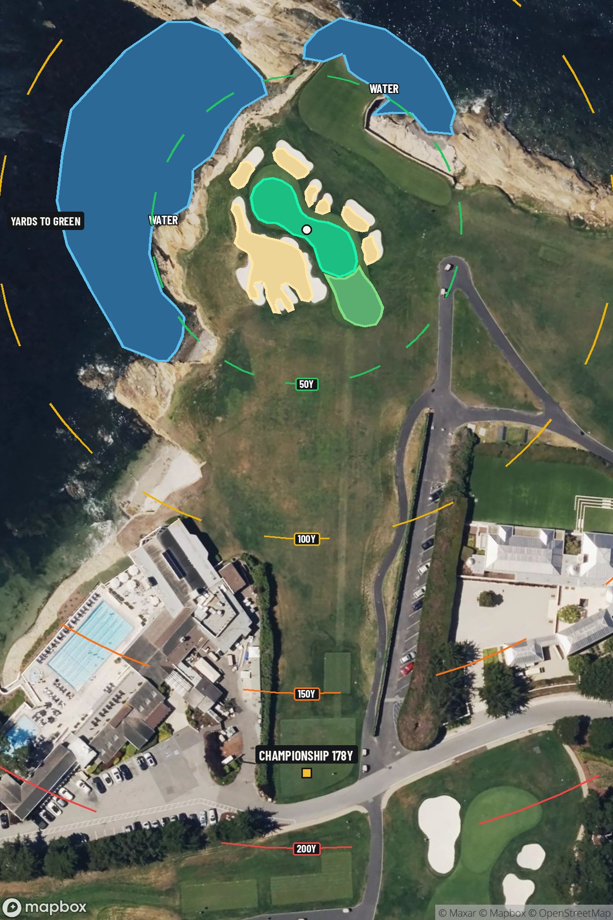 Hole 17 aerial at Pebble Beach Golf Links