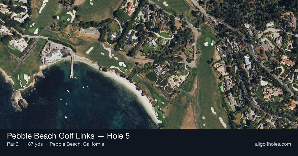 Hole 5 aerial at Pebble Beach Golf Links