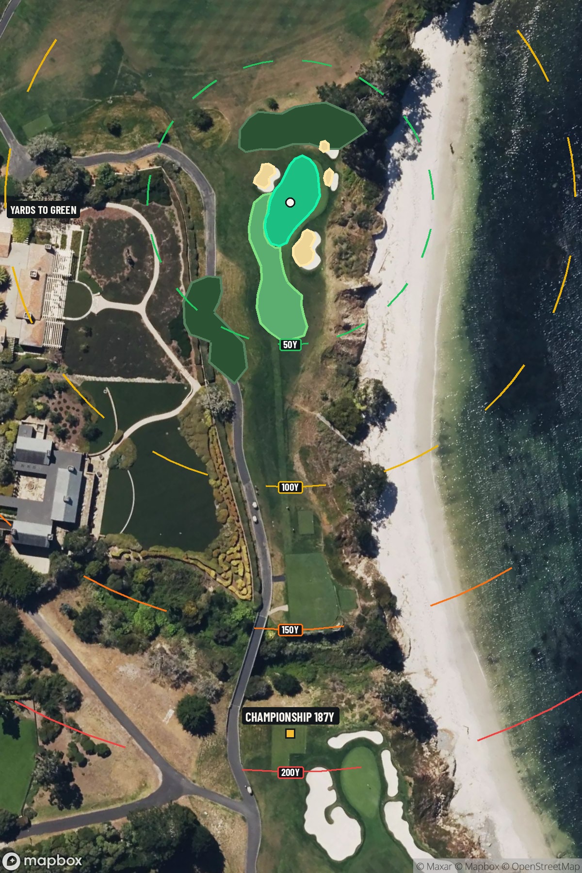 Hole 5 aerial at Pebble Beach Golf Links