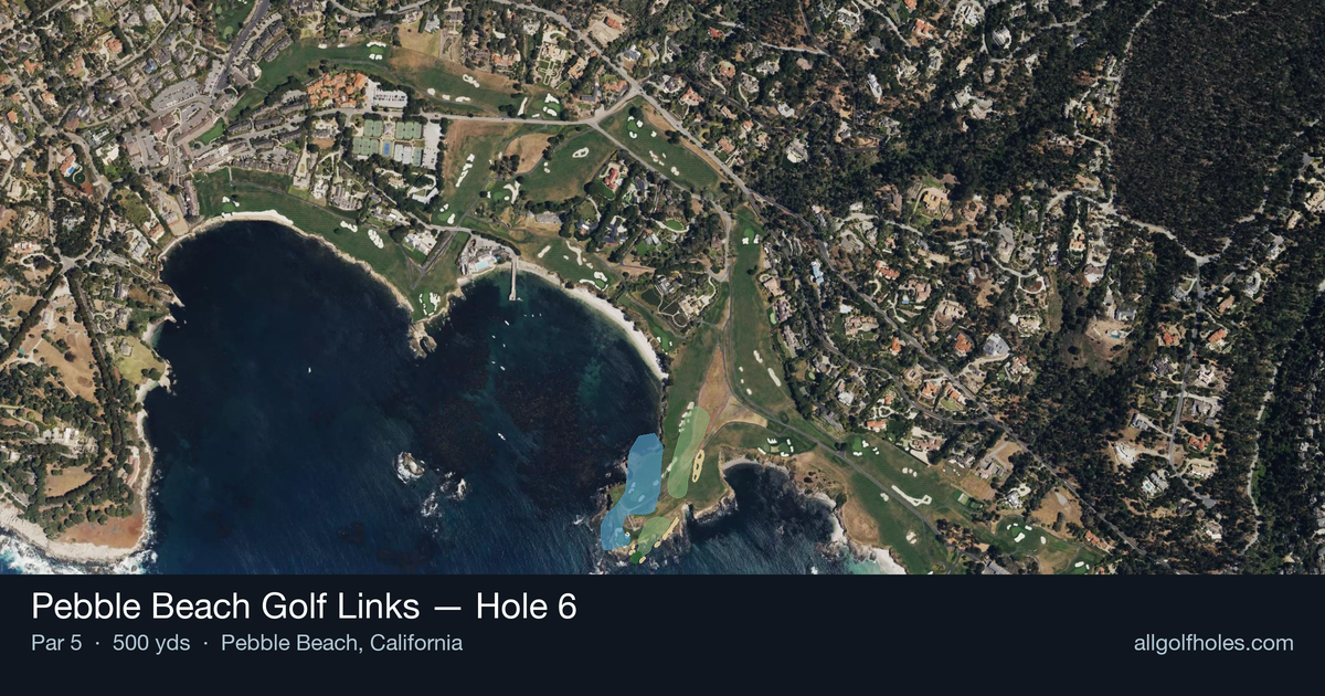Hole 6 aerial at Pebble Beach Golf Links