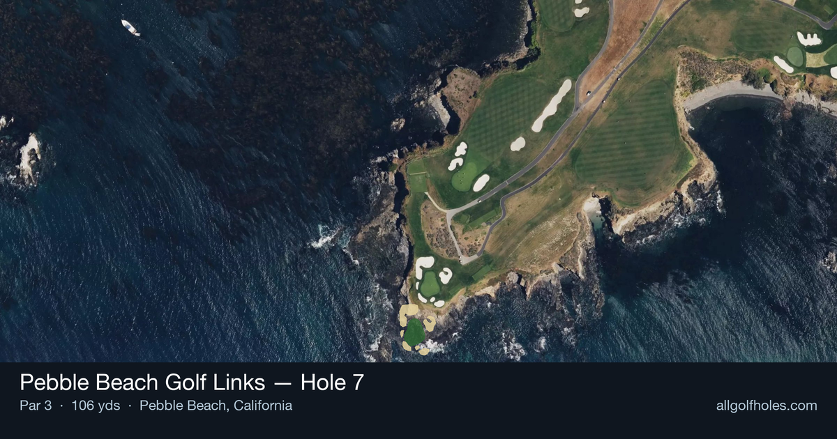 Hole 7 aerial at Pebble Beach Golf Links