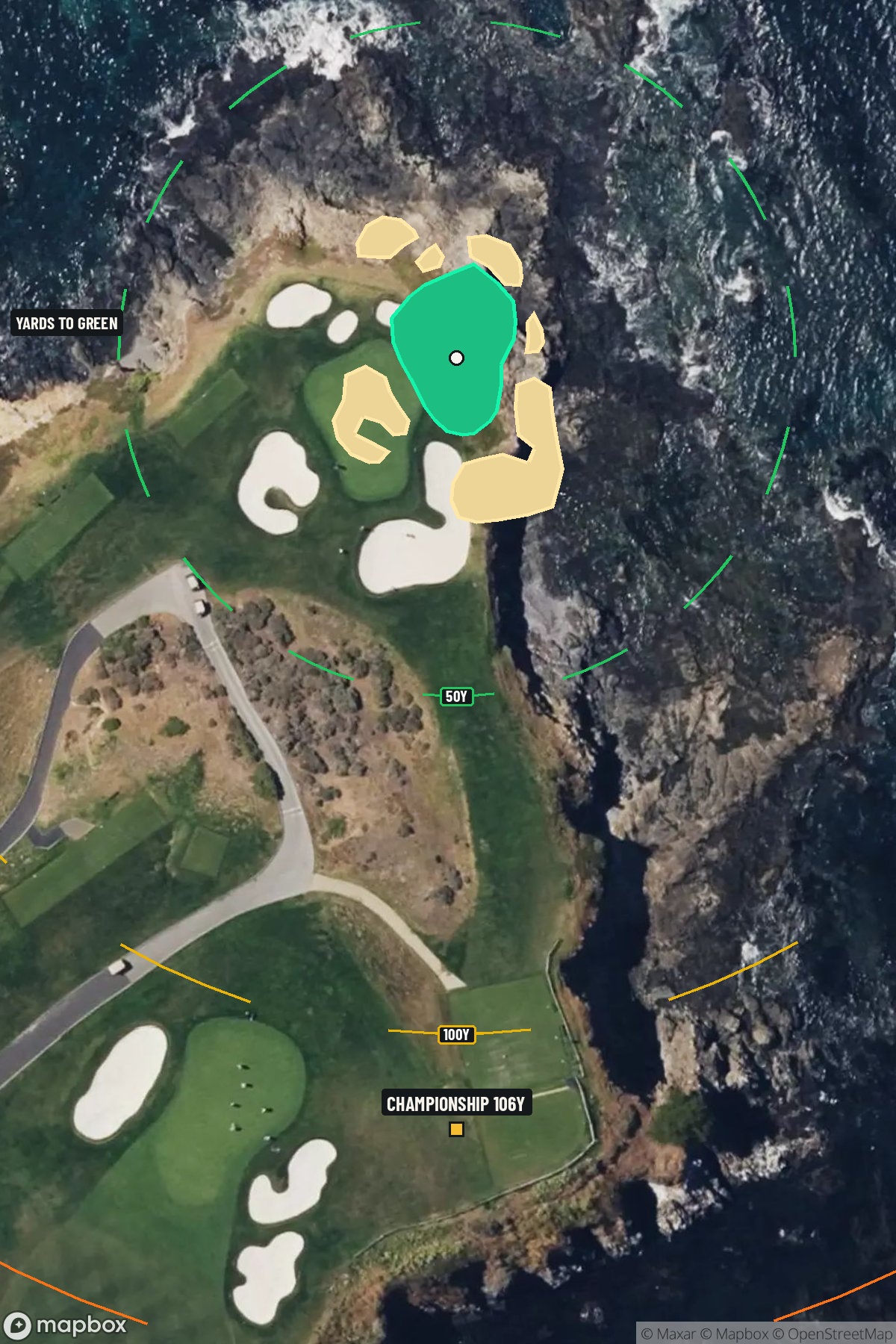 Hole 7 aerial at Pebble Beach Golf Links