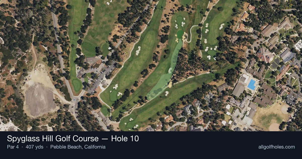 Hole 10 aerial at Spyglass Hill Golf Course