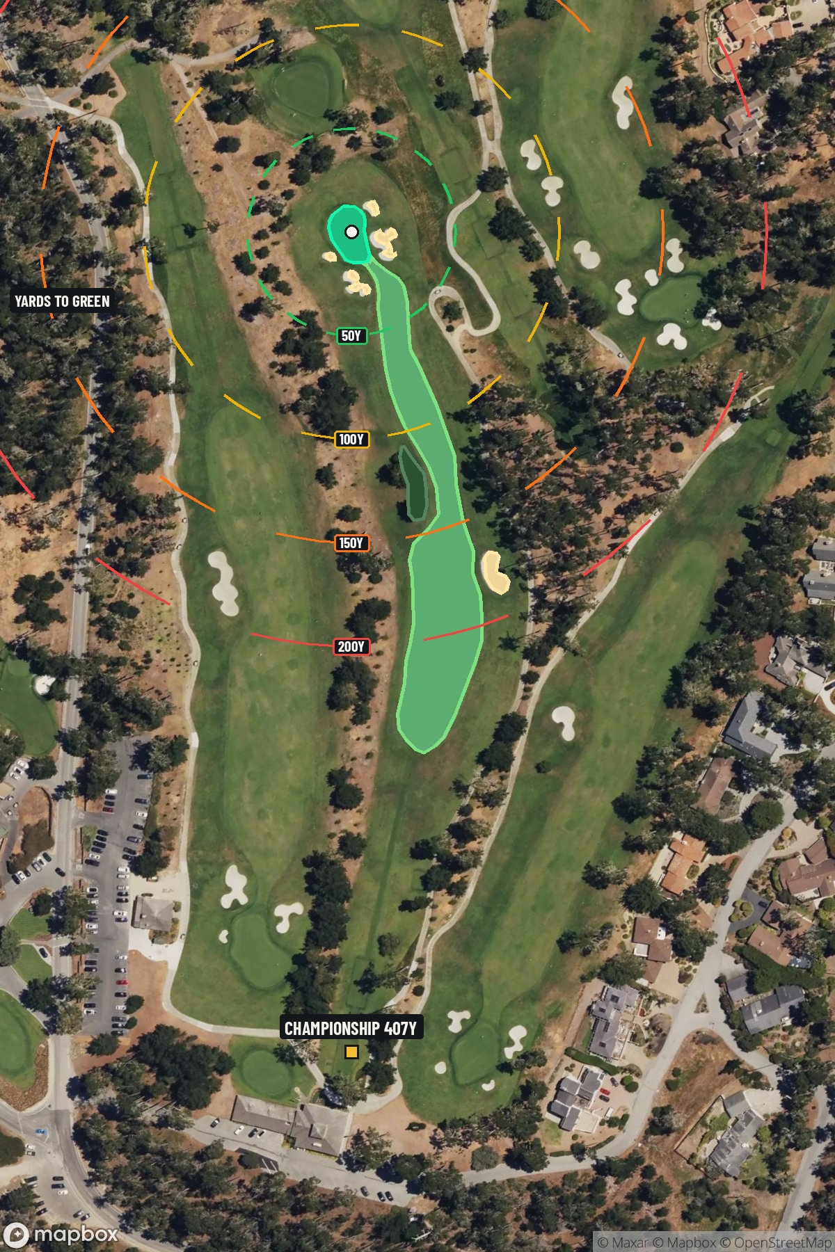 Hole 10 aerial at Spyglass Hill Golf Course