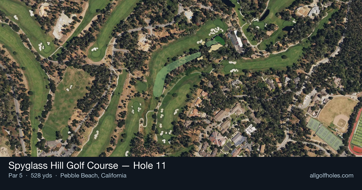 Hole 11 aerial at Spyglass Hill Golf Course