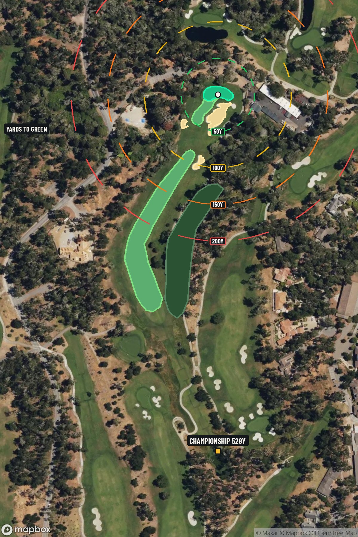 Hole 11 aerial at Spyglass Hill Golf Course