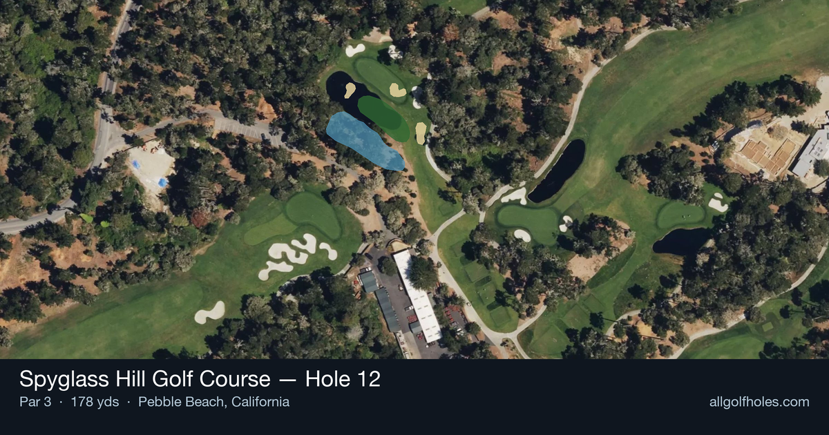Hole 12 aerial at Spyglass Hill Golf Course