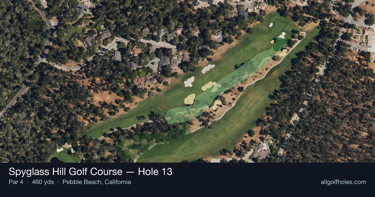 Hole 13 aerial at Spyglass Hill Golf Course