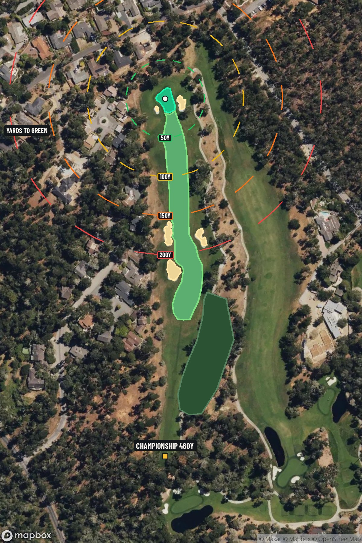 Hole 13 aerial at Spyglass Hill Golf Course