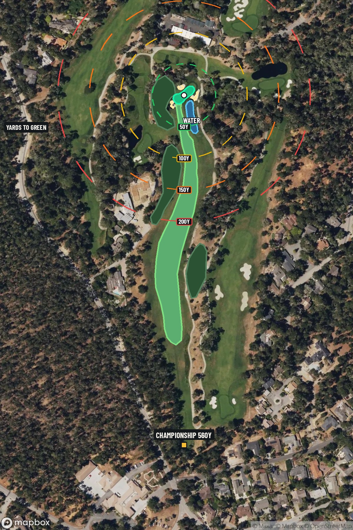 Hole 14 aerial at Spyglass Hill Golf Course