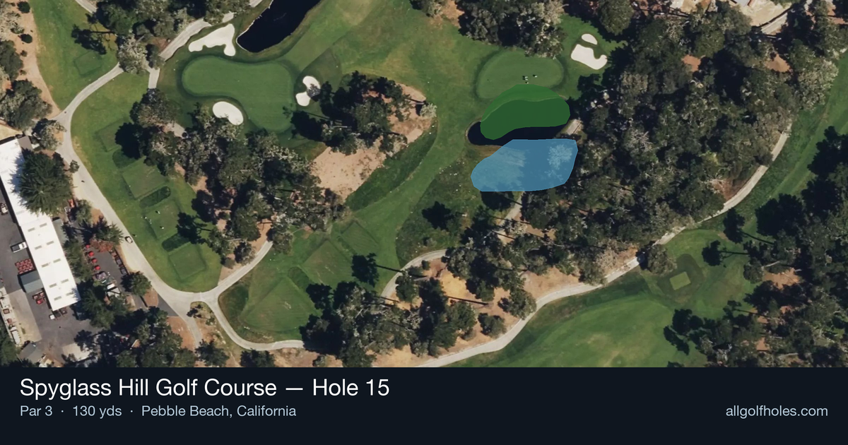 Hole 15 aerial at Spyglass Hill Golf Course