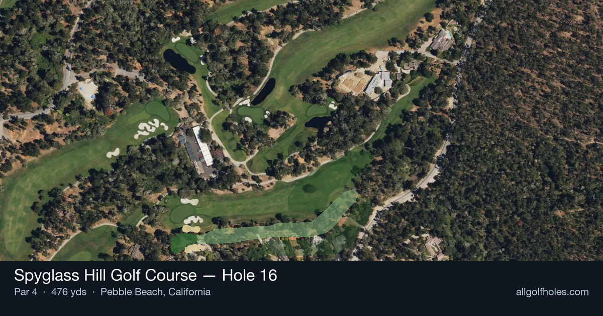 Hole 16 aerial at Spyglass Hill Golf Course