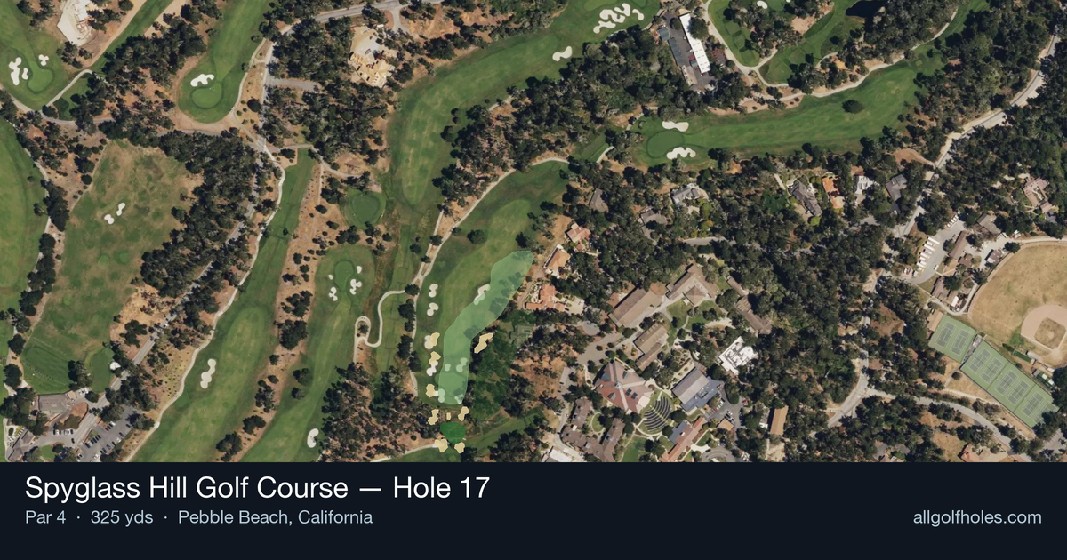 Hole 17 aerial at Spyglass Hill Golf Course