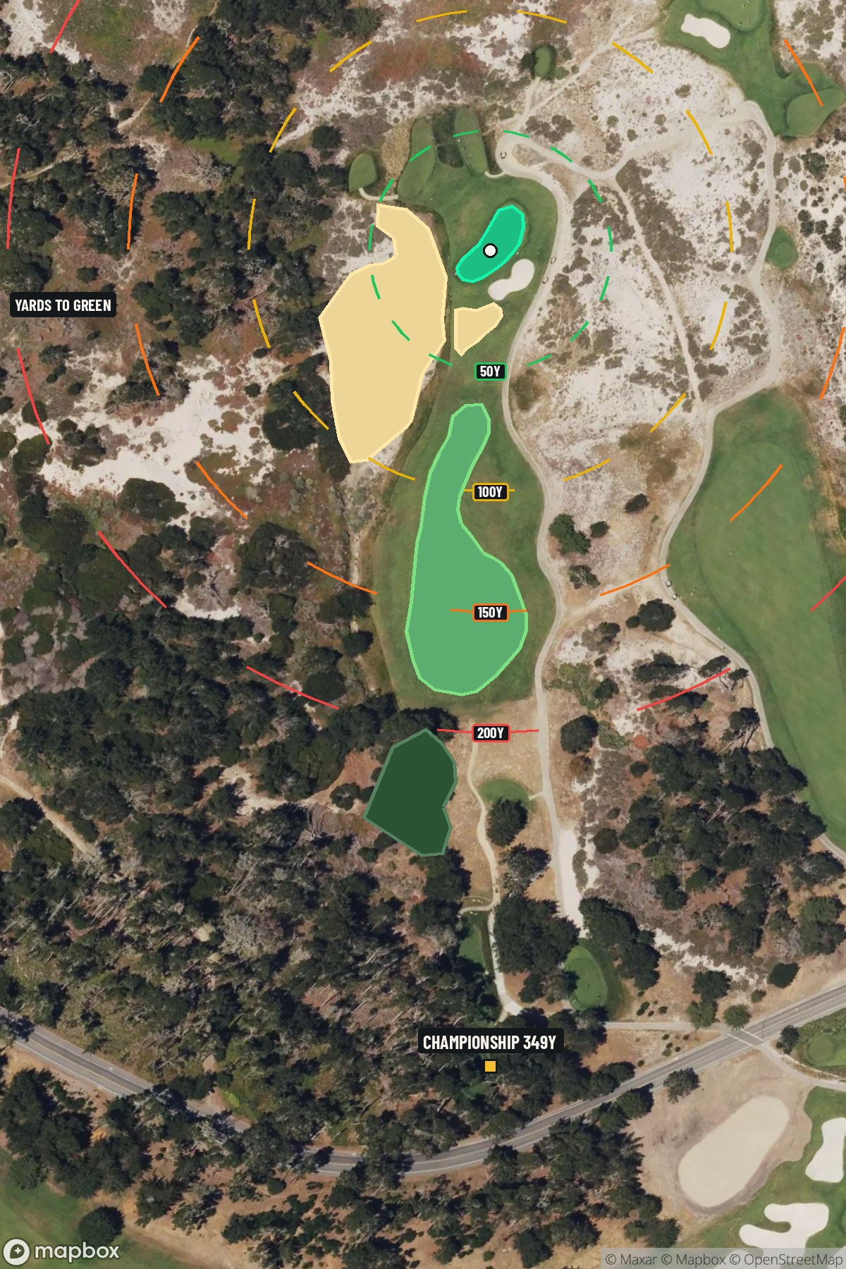 Hole 2 aerial at Spyglass Hill Golf Course