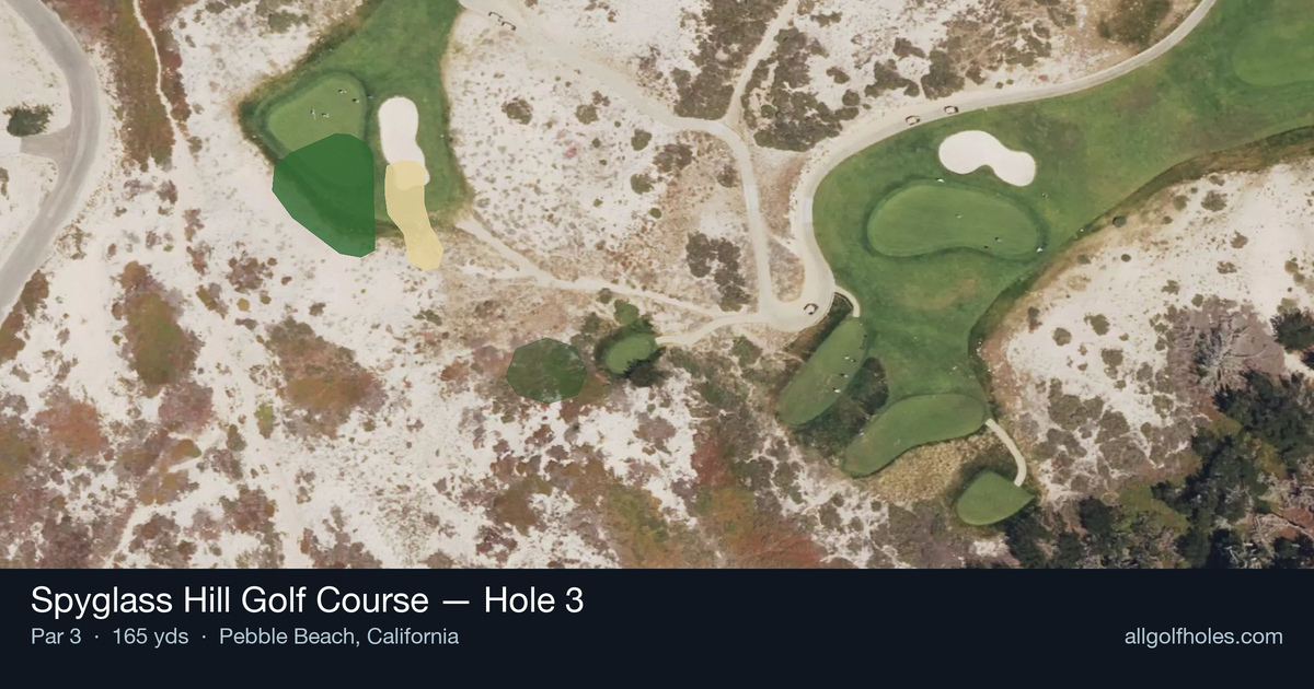 Hole 3 aerial at Spyglass Hill Golf Course