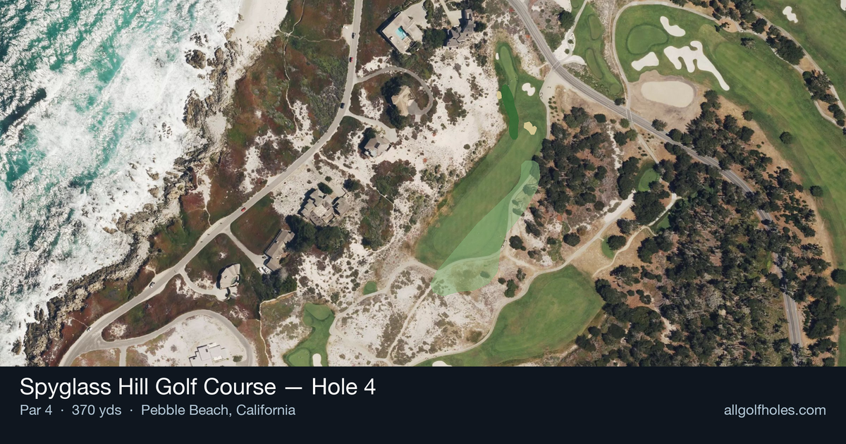 Hole 4 aerial at Spyglass Hill Golf Course