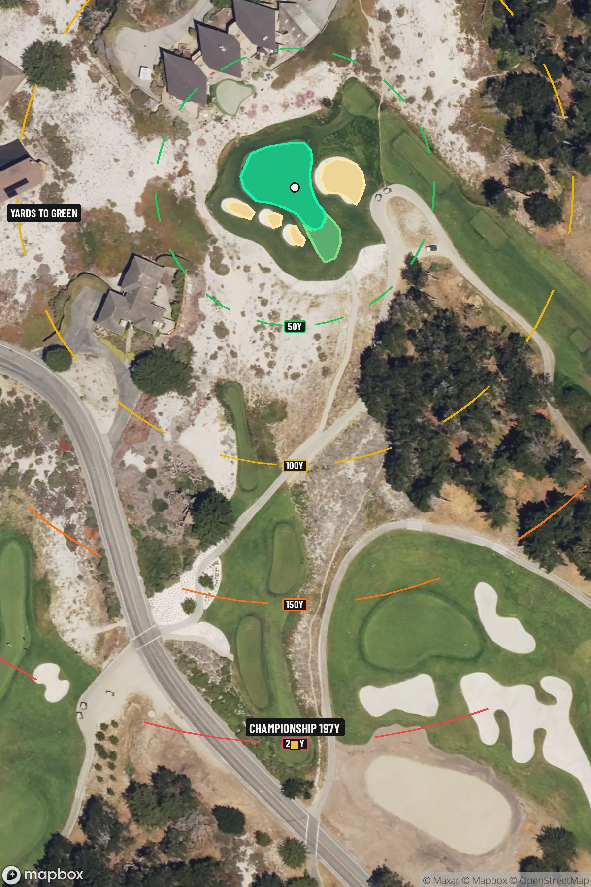Hole 5 aerial at Spyglass Hill Golf Course