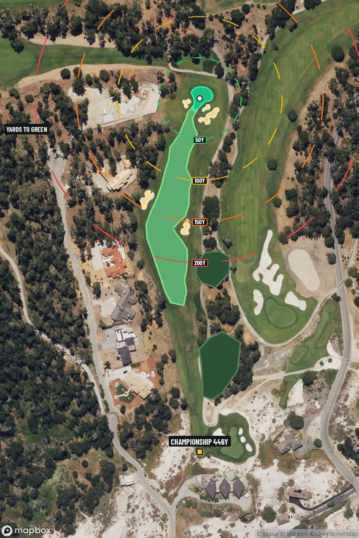 Hole 6 aerial at Spyglass Hill Golf Course