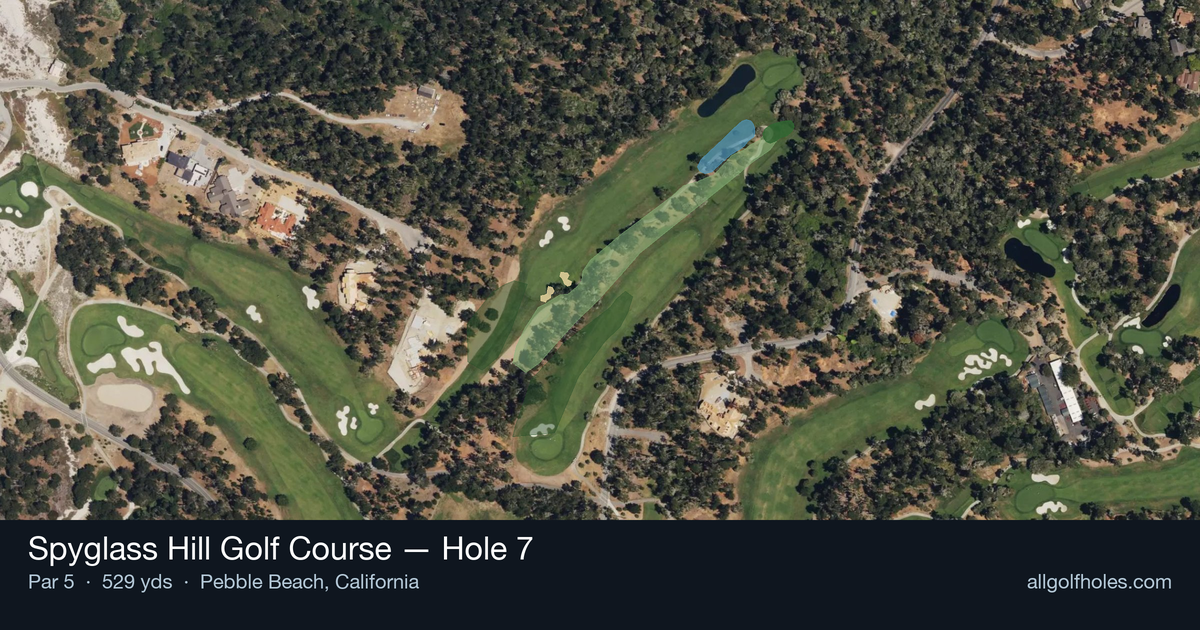 Hole 7 aerial at Spyglass Hill Golf Course