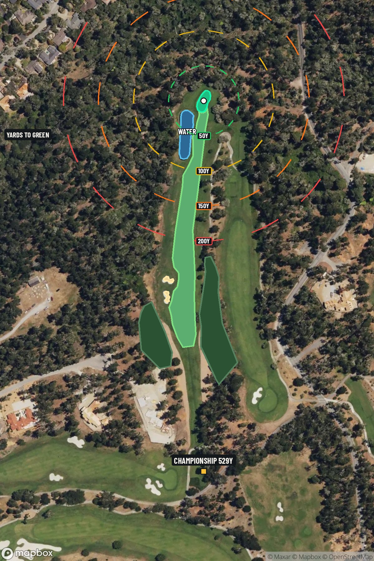 Hole 7 aerial at Spyglass Hill Golf Course