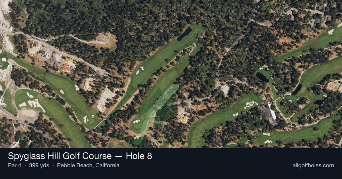 Hole 8 aerial at Spyglass Hill Golf Course