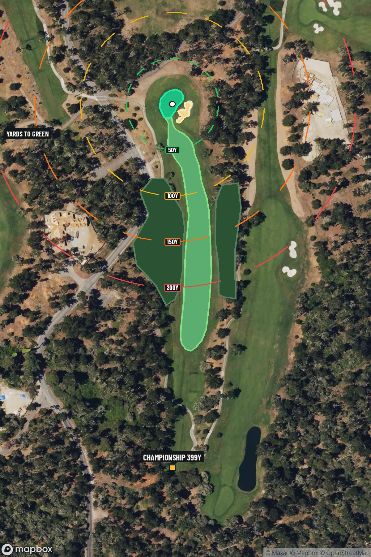 Hole 8 aerial at Spyglass Hill Golf Course
