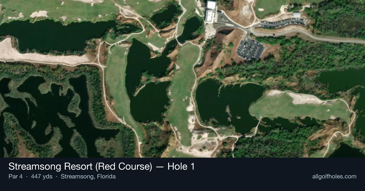 Hole 1 aerial at Streamsong Resort (Red Course)