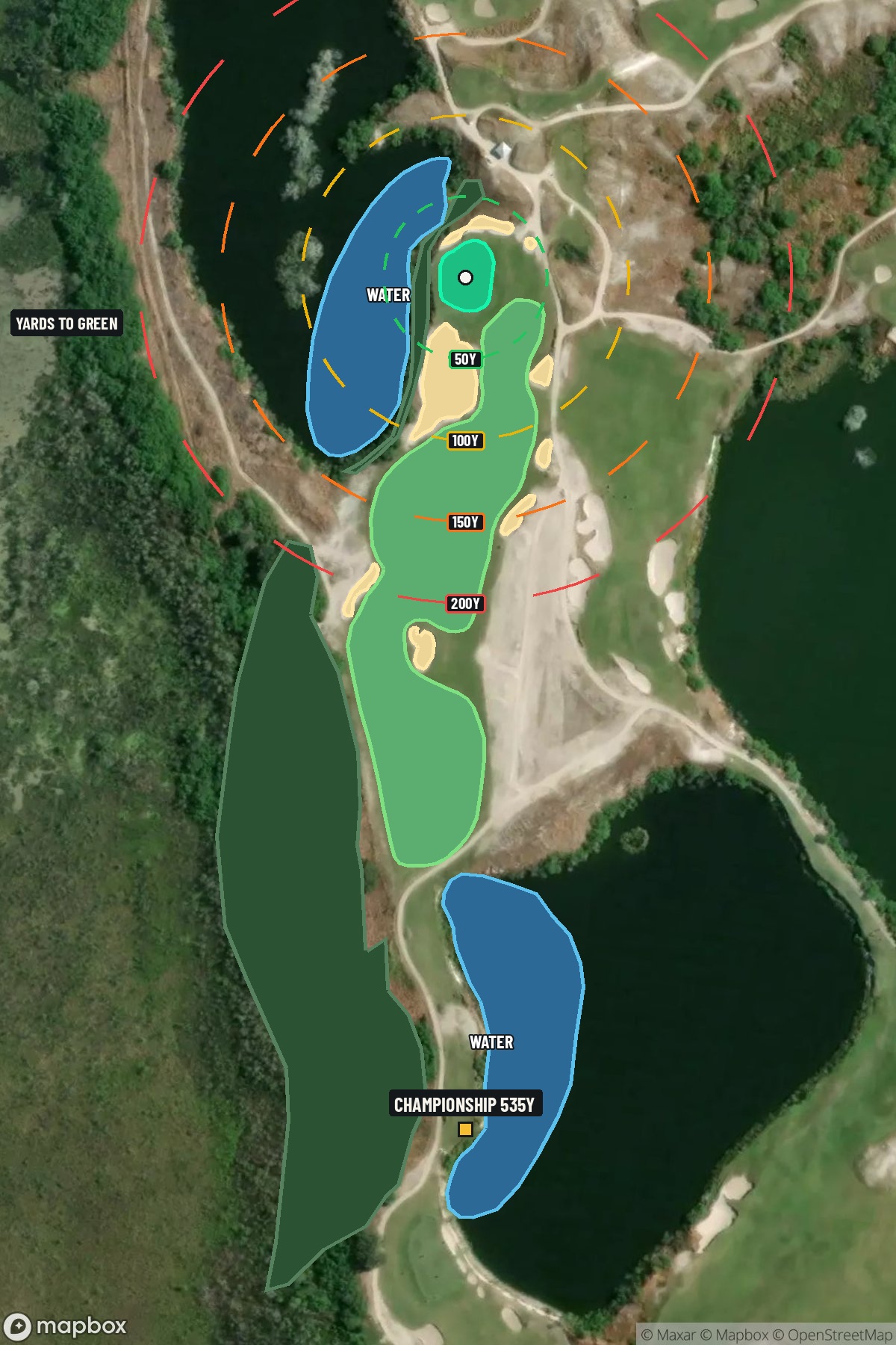 Hole 13 aerial at Streamsong Resort (Red Course)