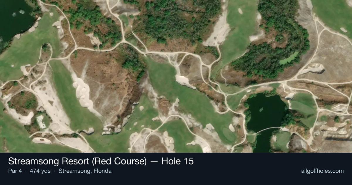 Hole 15 aerial at Streamsong Resort (Red Course)