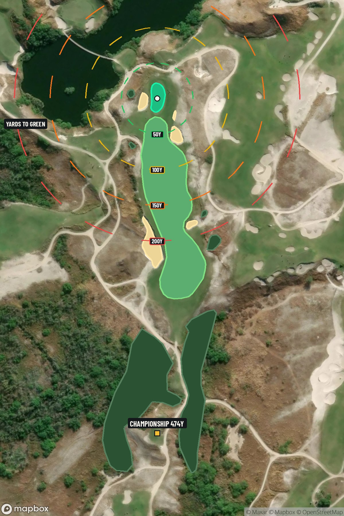 Hole 15 aerial at Streamsong Resort (Red Course)