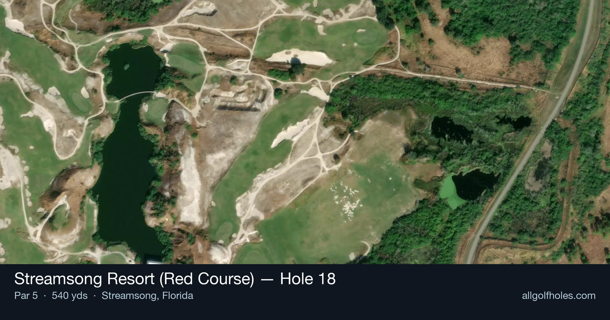 Hole 18 aerial at Streamsong Resort (Red Course)