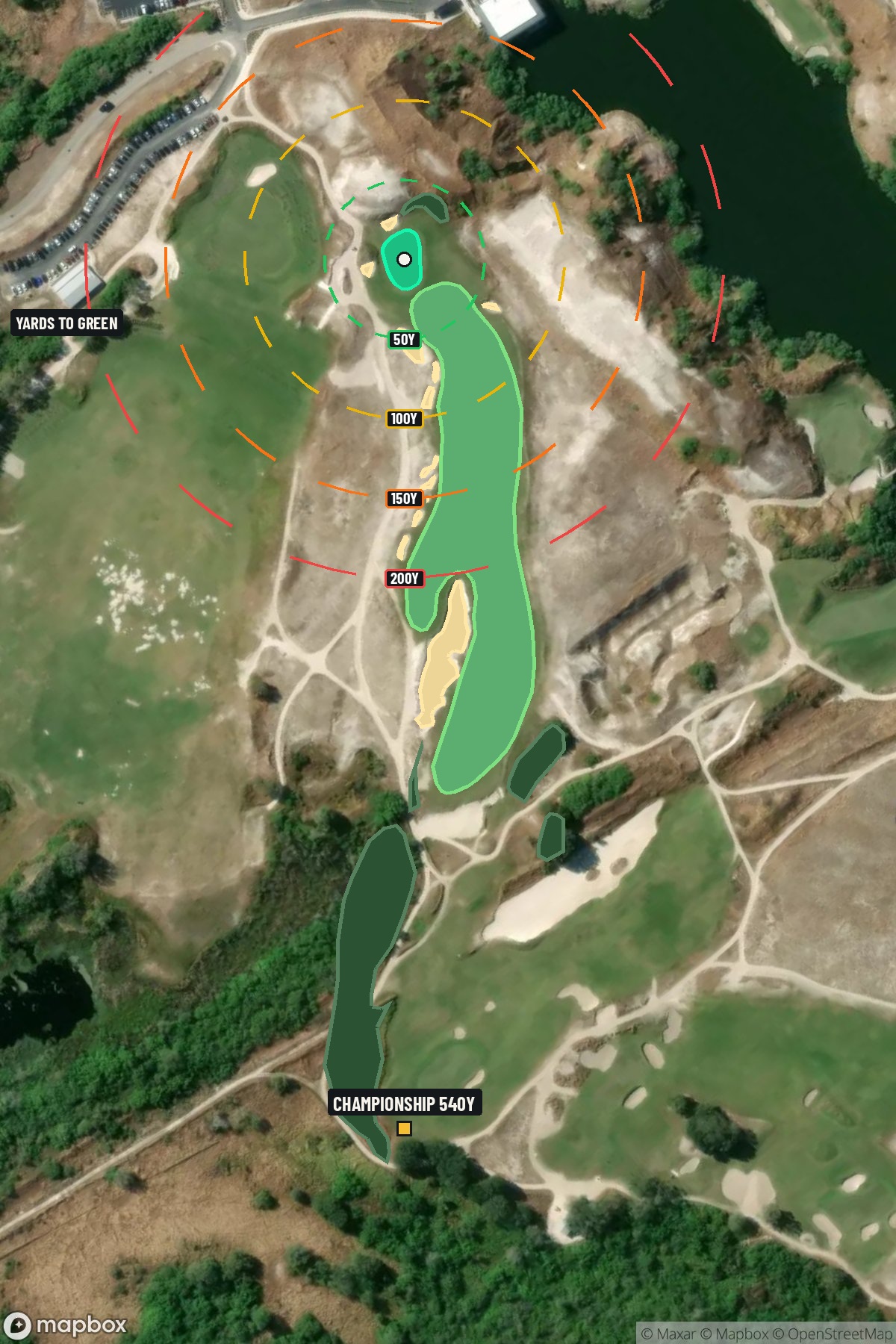 Hole 18 aerial at Streamsong Resort (Red Course)
