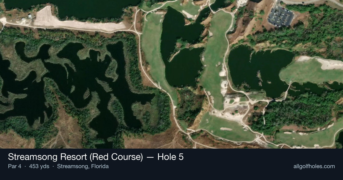 Hole 5 aerial at Streamsong Resort (Red Course)