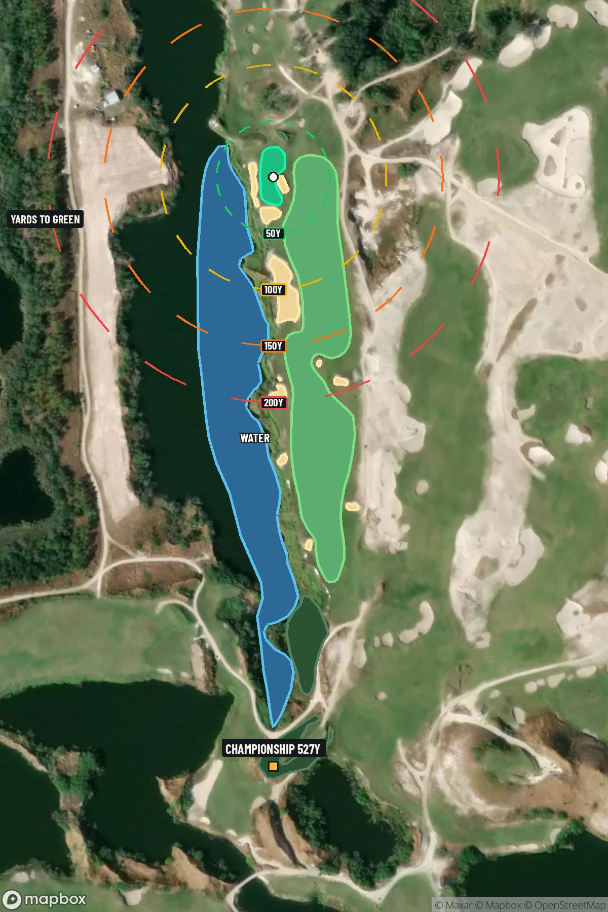 Hole 7 aerial at Streamsong Resort (Red Course)