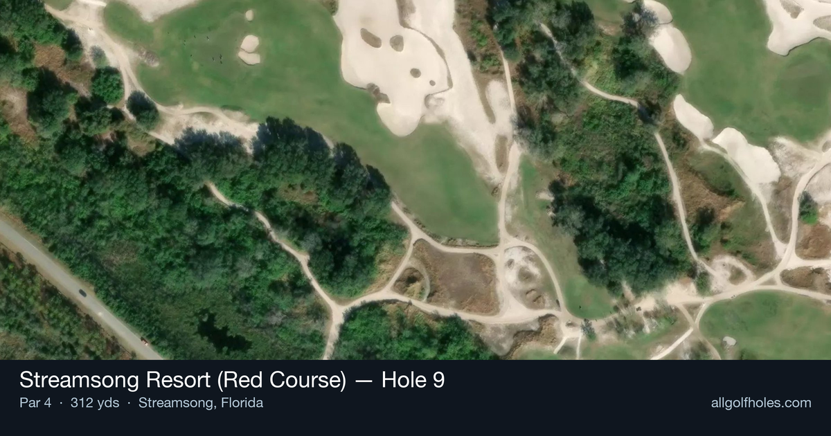Hole 9 aerial at Streamsong Resort (Red Course)