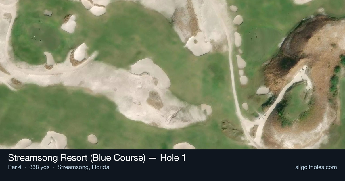 Hole 1 aerial at Streamsong Resort (Blue Course)
