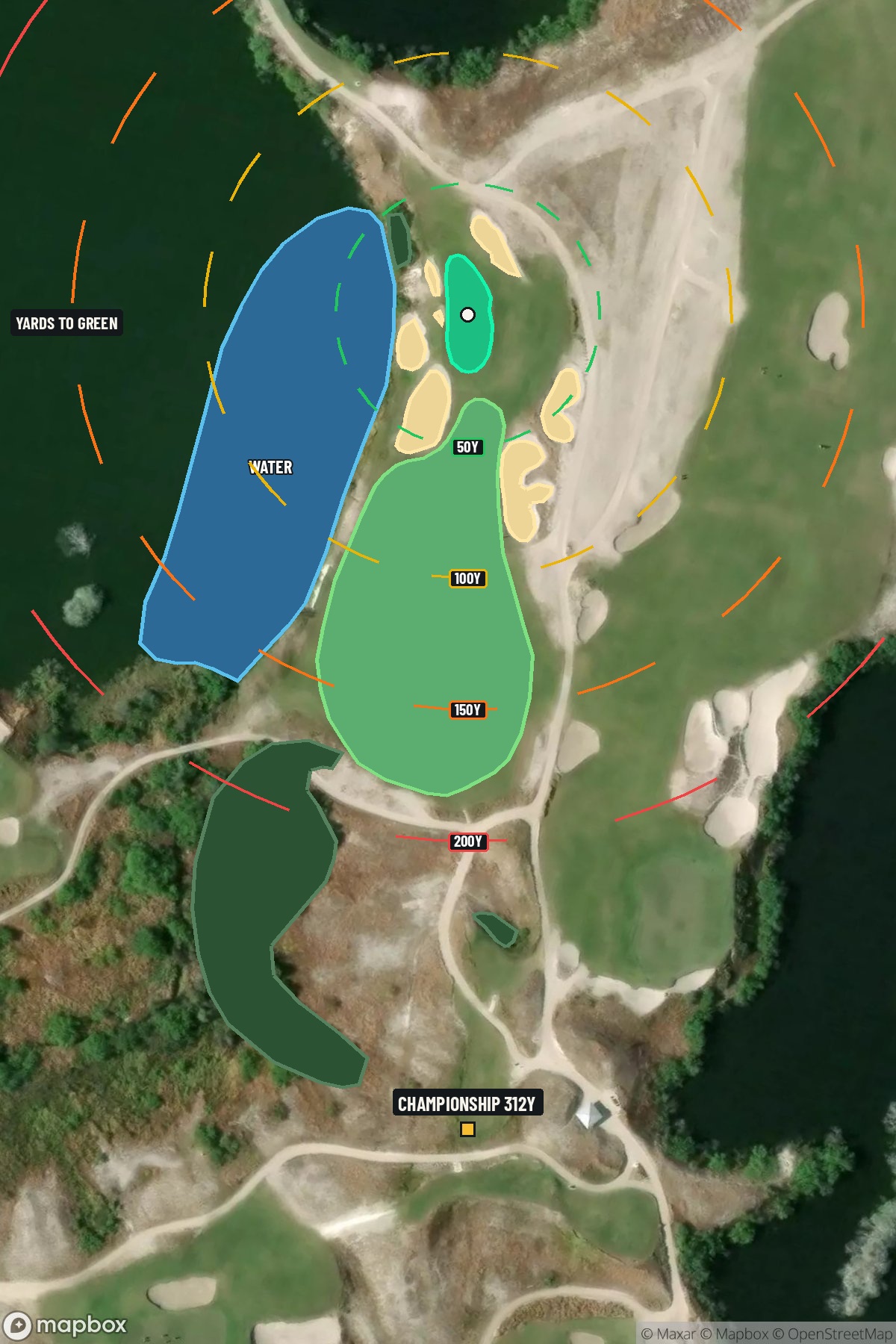 Hole 13 aerial at Streamsong Resort (Blue Course)