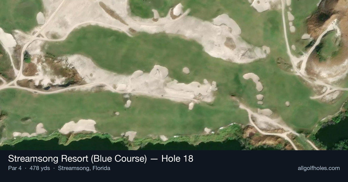 Hole 18 aerial at Streamsong Resort (Blue Course)