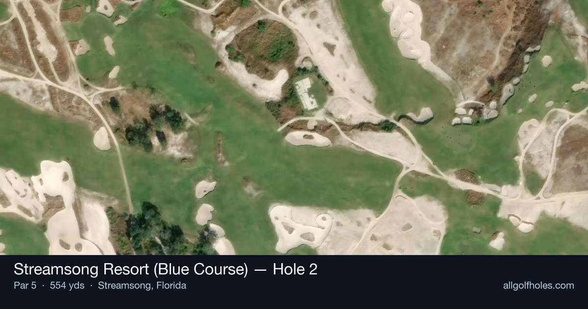 Hole 2 aerial at Streamsong Resort (Blue Course)