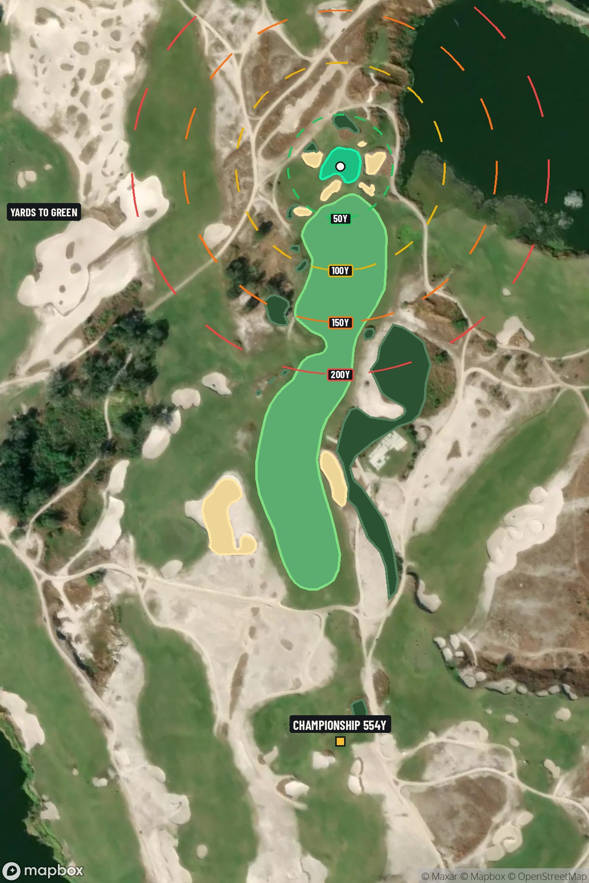 Hole 2 aerial at Streamsong Resort (Blue Course)