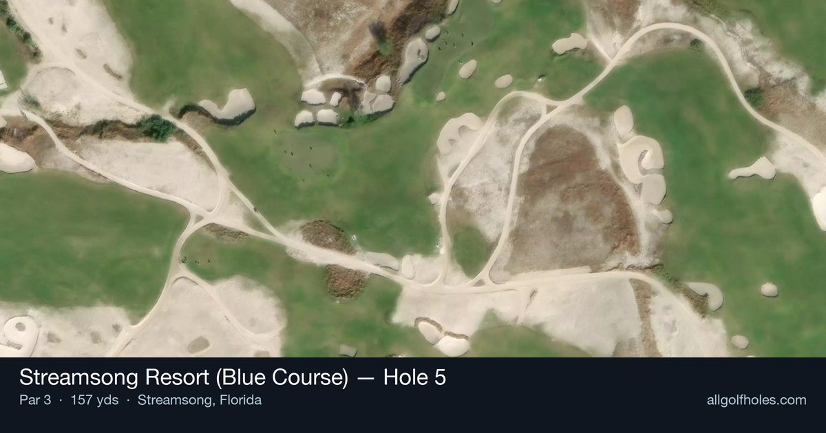 Hole 5 aerial at Streamsong Resort (Blue Course)
