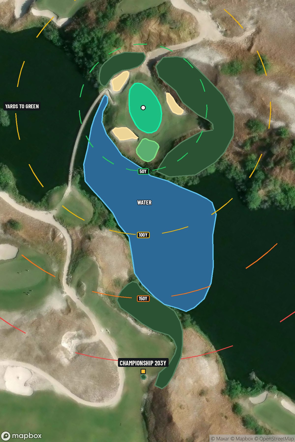 Hole 7 aerial at Streamsong Resort (Blue Course)