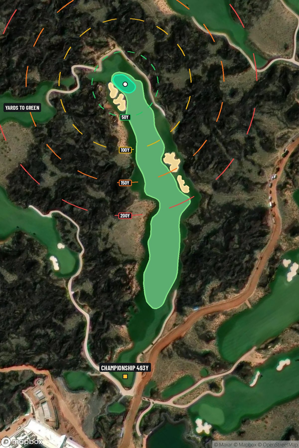 Hole 1 aerial at Black Desert Resort Golf Course
