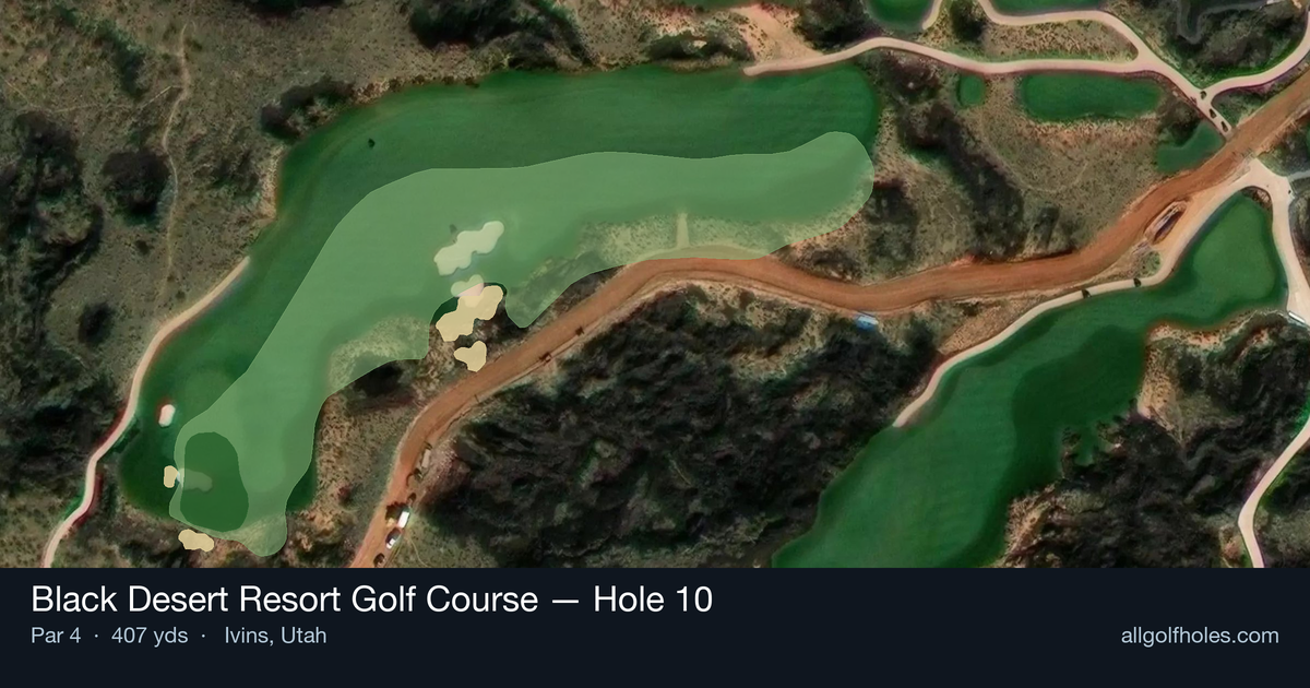 Hole 10 aerial at Black Desert Resort Golf Course