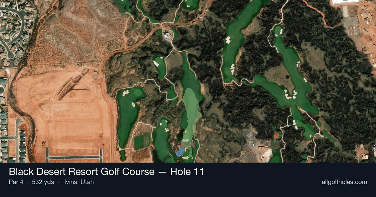 Hole 11 aerial at Black Desert Resort Golf Course