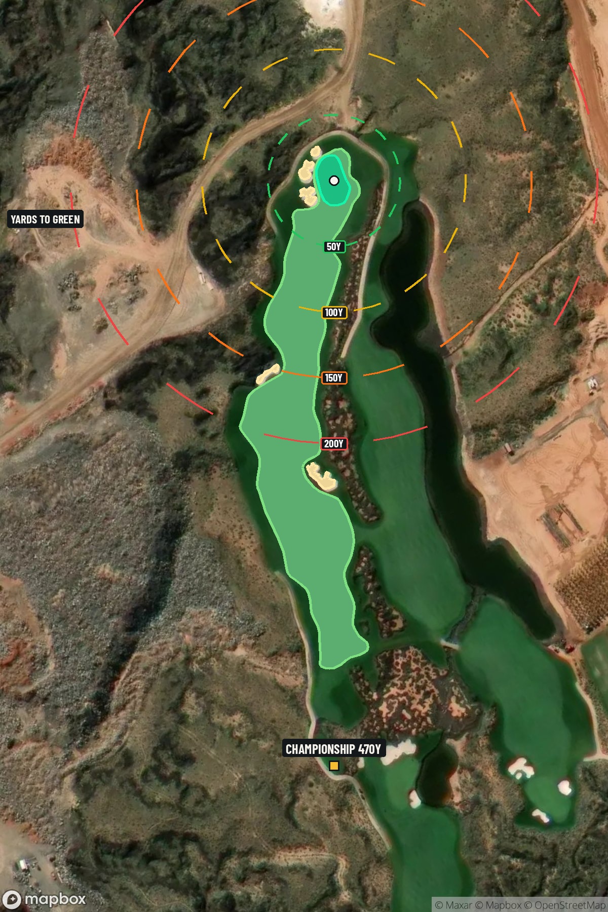 Hole 12 aerial at Black Desert Resort Golf Course