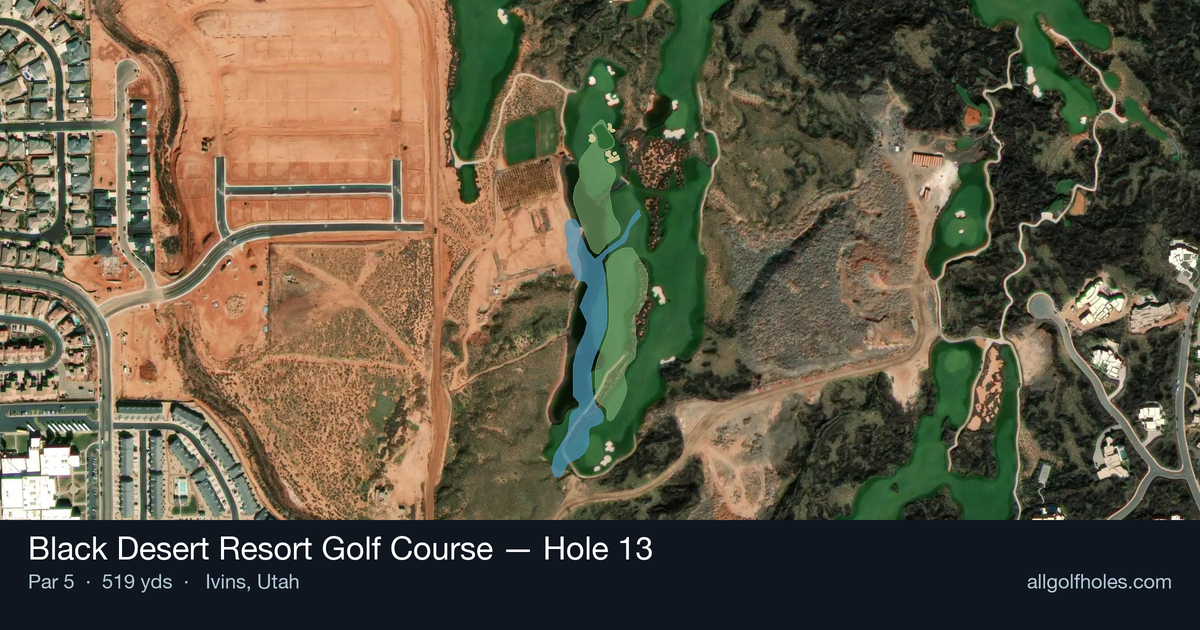 Hole 13 aerial at Black Desert Resort Golf Course