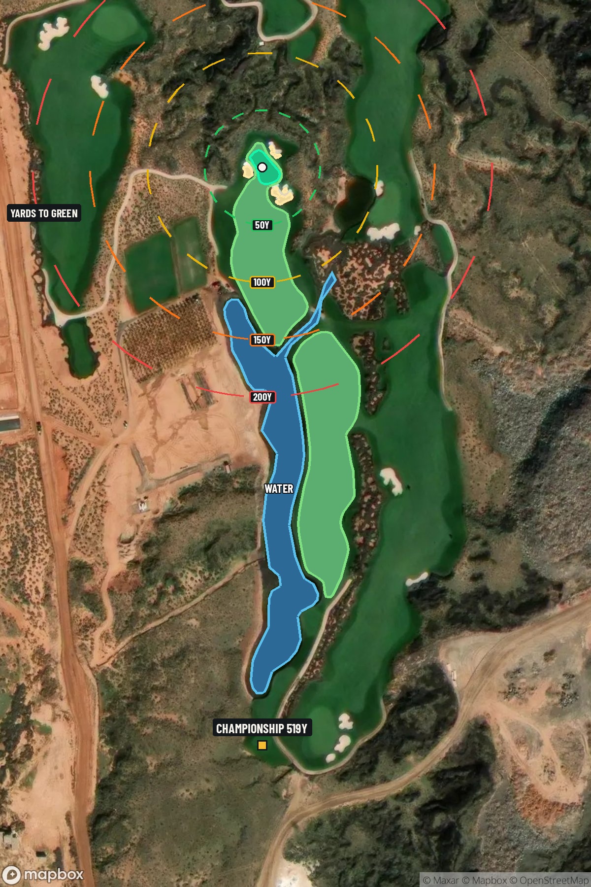 Hole 13 aerial at Black Desert Resort Golf Course