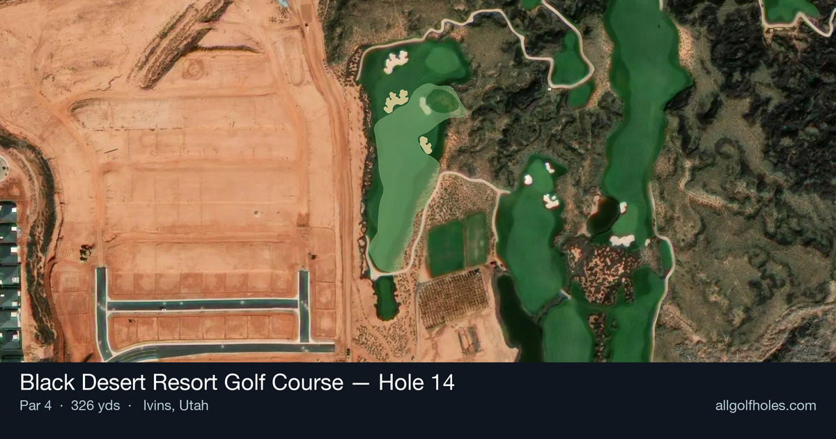 Hole 14 aerial at Black Desert Resort Golf Course